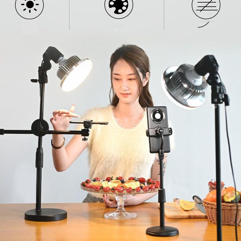 NNEIDS 500W Mushroom Lamp & Stand For Mobile Phone Photography